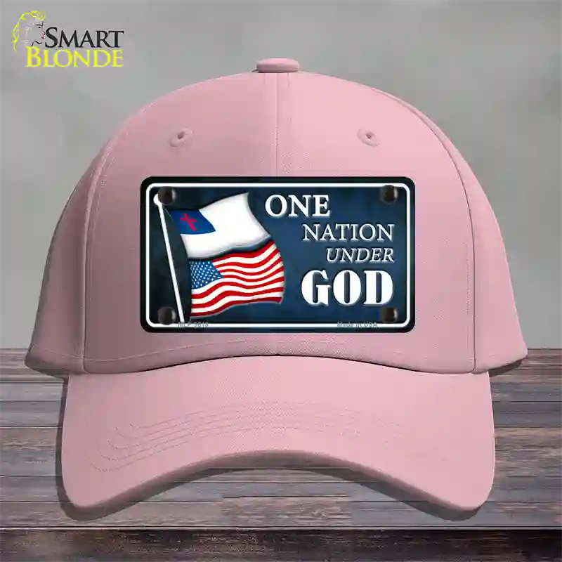 One Nation Under God Flags Novelty License Plate Hat Cotton / Pink