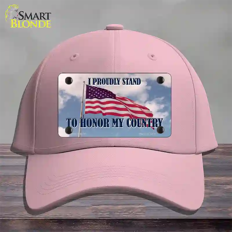 Proudly Stand Novelty License Plate Hat Cotton / Pink