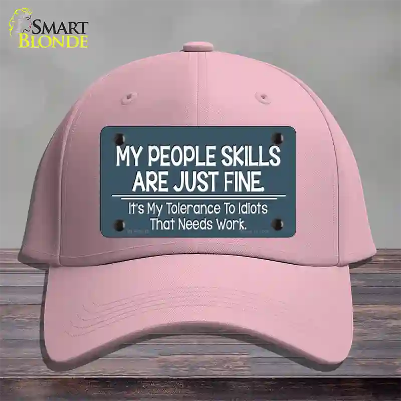 My People Skills Novelty License Plate Hat Cotton / Pink