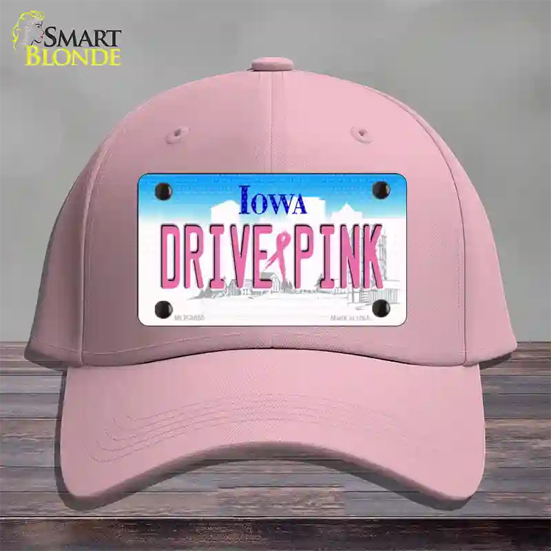 Drive Pink Iowa Novelty License Plate Hat Cotton / Pink