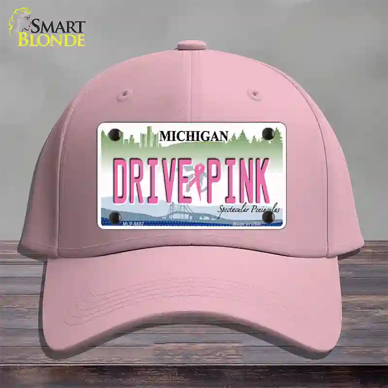 Drive Pink Michigan Novelty License Plate Hat Cotton / Pink