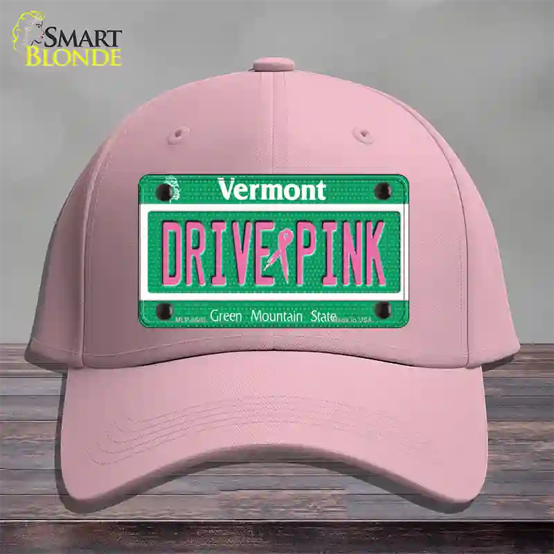 Drive Pink Vermont Novelty License Plate Hat Cotton / Pink