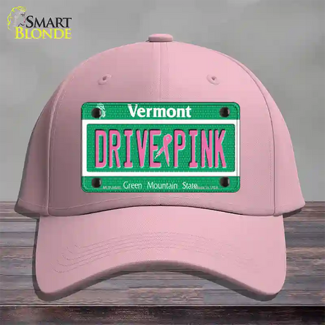 Drive Pink Vermont Novelty License Plate Hat Cotton / Pink