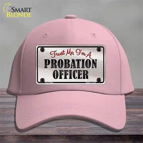 Probation Officer Novelty License Plate Hat Cotton / Pink