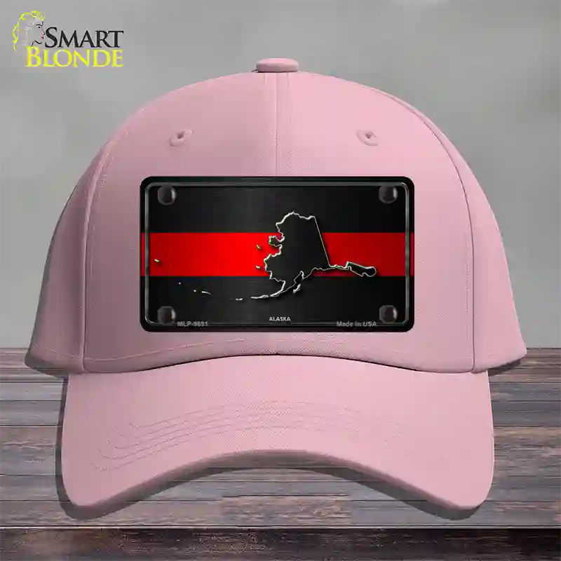 Alaska Thin Red Line Novelty License Plate Hat Cotton / Pink