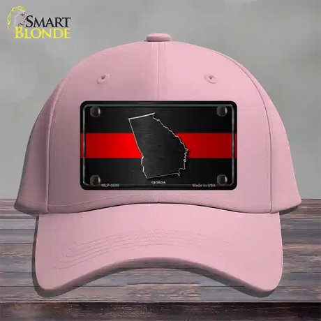 Georgia Thin Red Line Novelty License Plate Hat Cotton / Pink