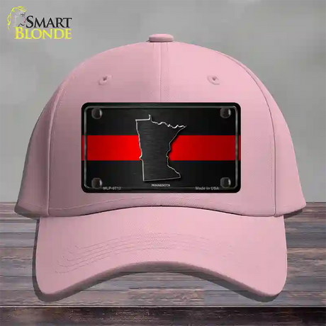 Minnesota Thin Red Line Novelty License Plate Hat Cotton / Pink