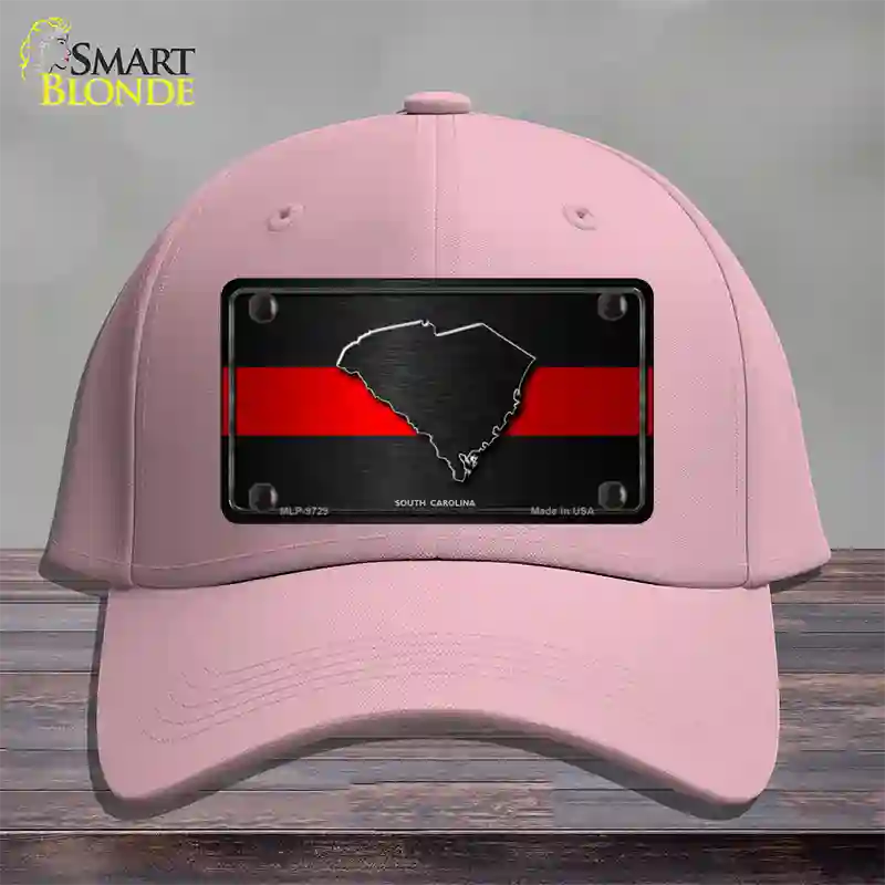 South Carolina Thin Red Line Novelty License Plate Hat Cotton / Pink