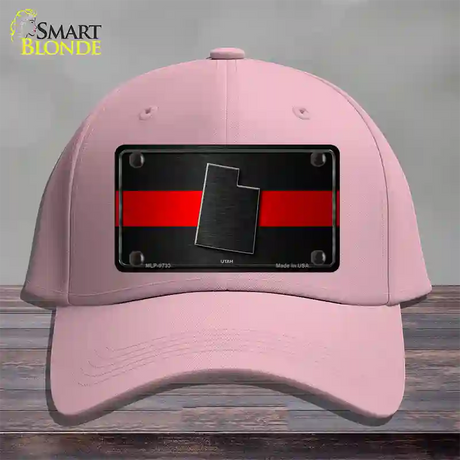 Utah Thin Red Line Novelty License Plate Hat Cotton / Pink