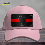 Wisconsin Thin Red Line Novelty License Plate Hat Cotton / Pink