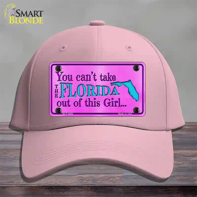 Florida Girl Novelty License Plate Hat Cotton / Pink