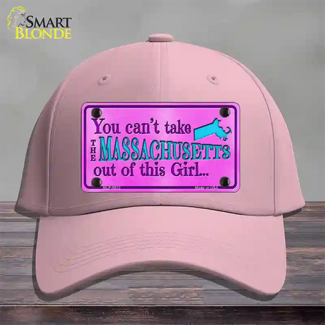 Massachusetts Girl Novelty License Plate Hat Cotton / Pink