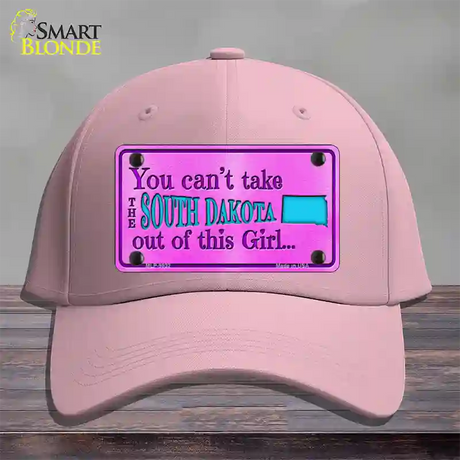 South Dakota Girl Novelty License Plate Hat Cotton / Pink