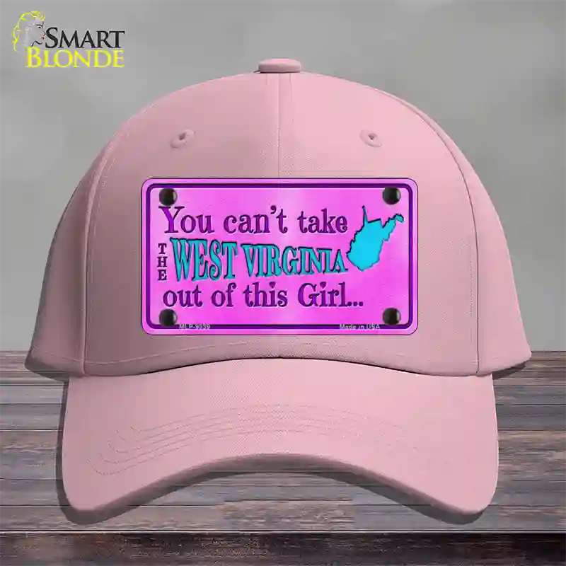 West Virginia Girl Novelty License Plate Hat Cotton / Pink