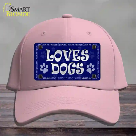 Loves Dogs Novelty License Plate Hat Cotton / Pink