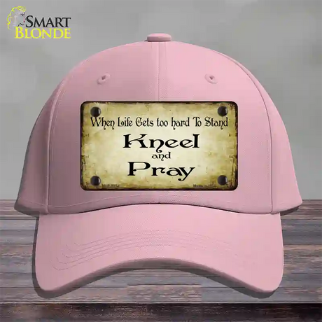 Kneel And Pray Novelty License Plate Hat Cotton / Pink