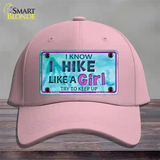 Hike Like A Girl Novelty License Plate Hat Cotton / Pink