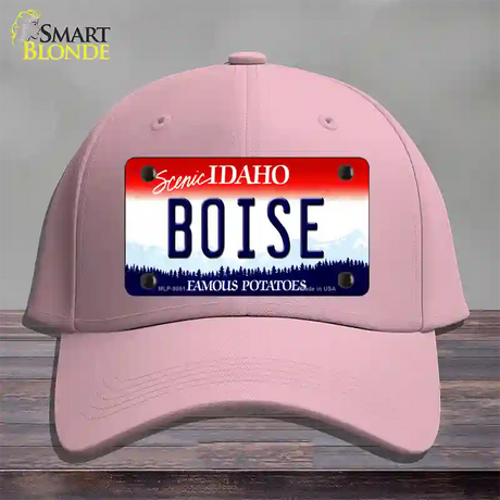 Boise Idaho Novelty License Plate Hat Cotton / Pink