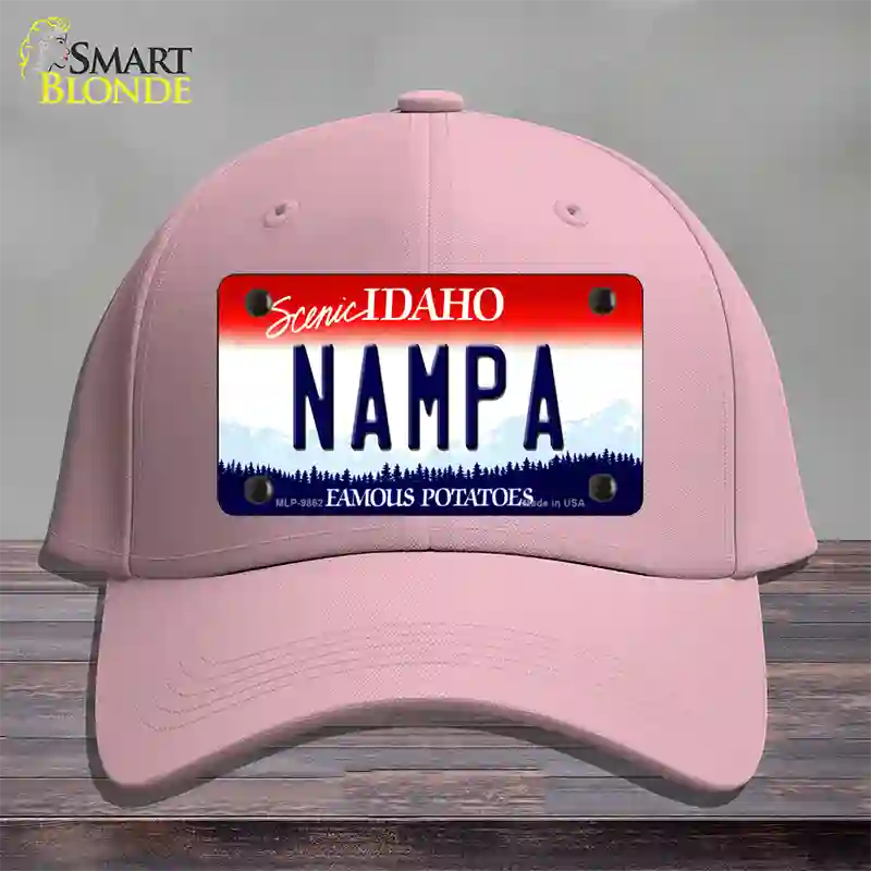 Nampa Idaho Novelty License Plate Hat Cotton / Pink