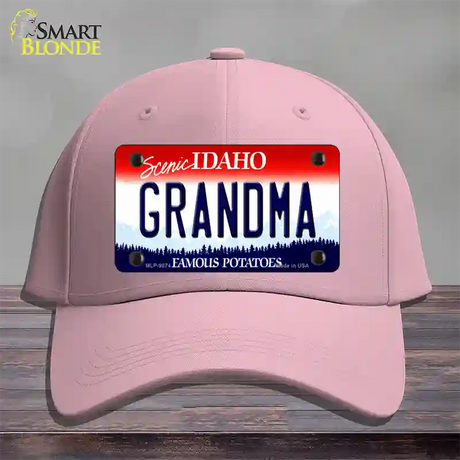 Grandma Idaho Novelty License Plate Hat Cotton / Pink