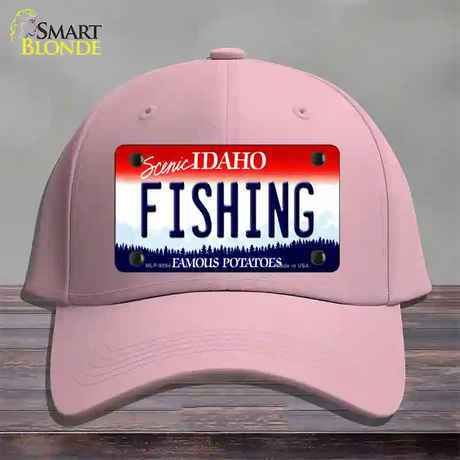 Fishing Idaho Novelty License Plate Hat Cotton / Pink