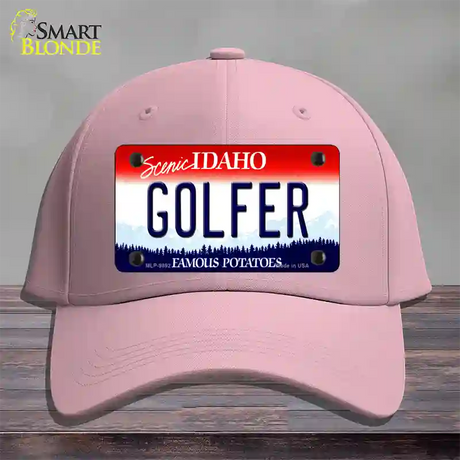 Golfer Idaho Novelty License Plate Hat Cotton / Pink