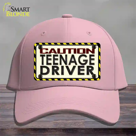 Caution Teenage Driver Novelty License Plate Hat Cotton / Pink