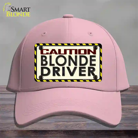 Caution Blonde Driver Novelty License Plate Hat Cotton / Pink