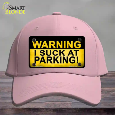 Warning Suck At Parking Novelty License Plate Hat Cotton / Pink