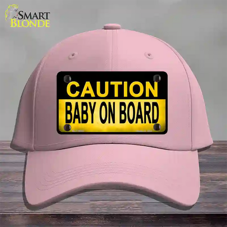 Caution Baby On Board Novelty License Plate Hat Cotton / Pink