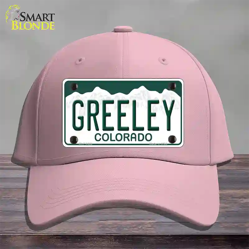 Greeley Colorado Novelty License Plate Hat Cotton / Pink