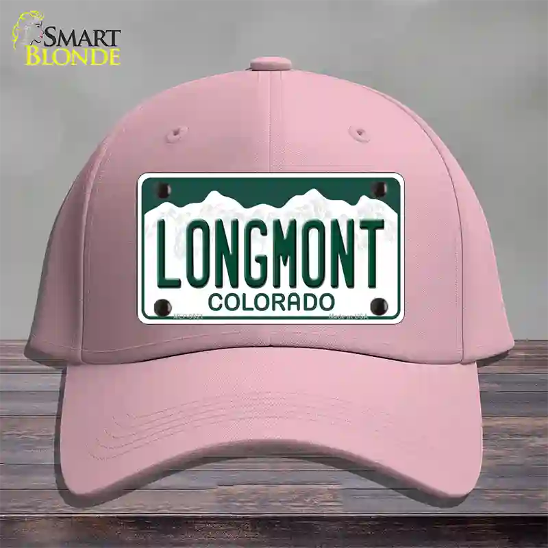 Longmont Colorado Novelty License Plate Hat Cotton / Pink