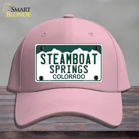 Steamboat Springs Colorado Novelty License Plate Hat Cotton / Pink