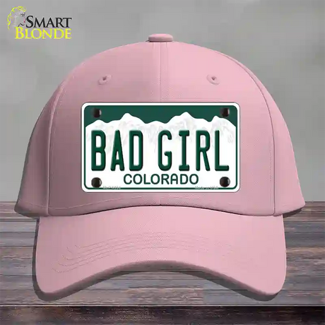 Bad Girl Colorado Novelty License Plate Hat Cotton / Pink