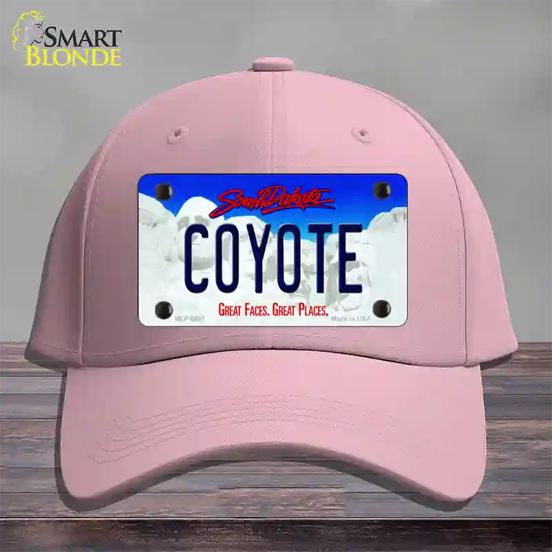 Coyote South Dakota Novelty License Plate Hat Cotton / Pink