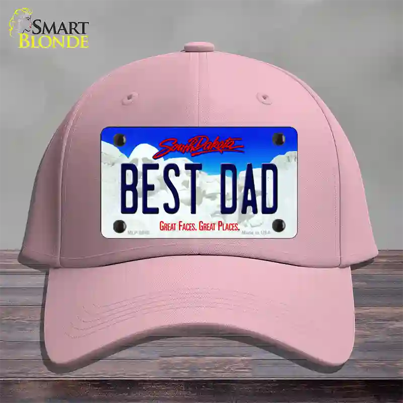 Best Dad South Dakota Novelty License Plate Hat Cotton / Pink