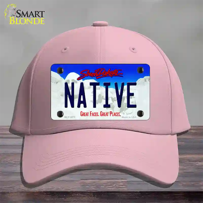 Native South Dakota Novelty License Plate Hat Cotton / Pink