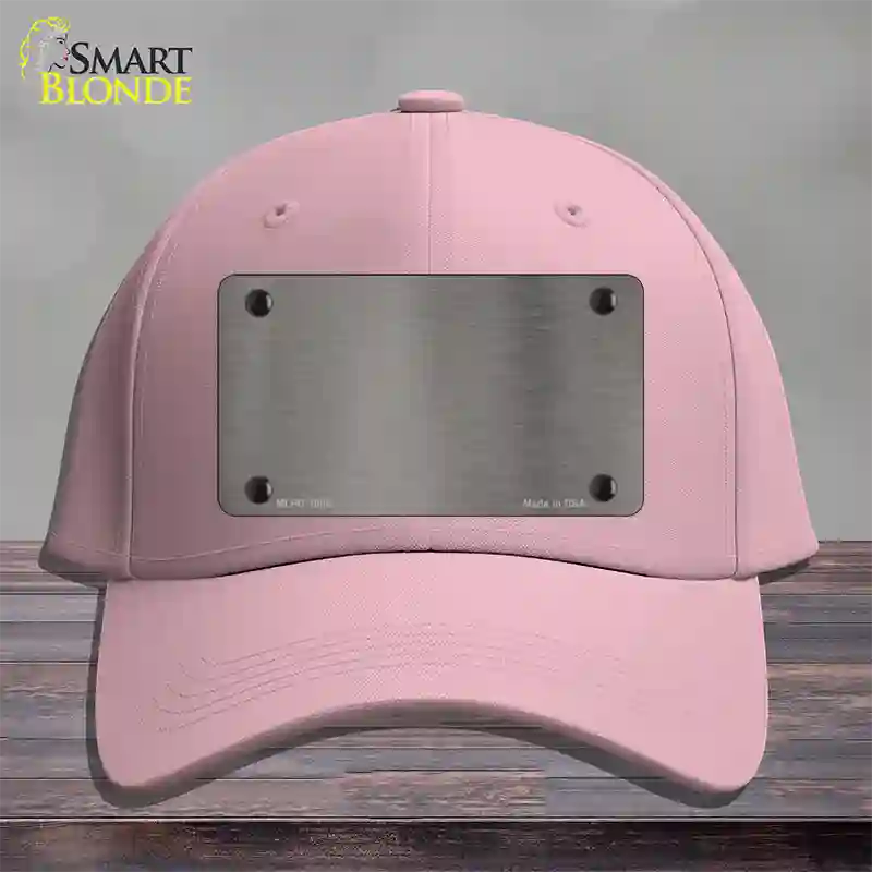 Grey Metallic Solid Novelty License Plate Hat Cotton / Pink