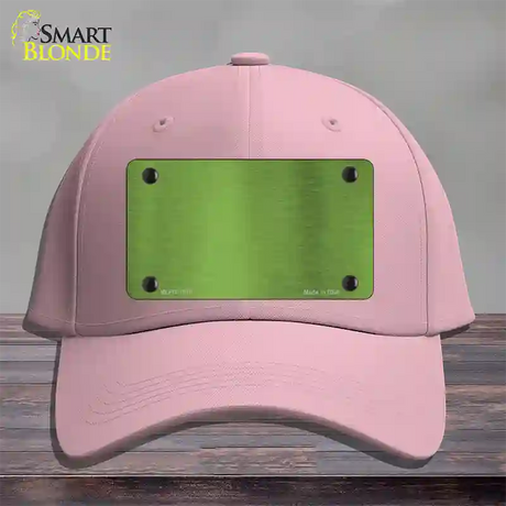 Lime Green Metallic Solid Novelty License Plate Hat Cotton / Pink