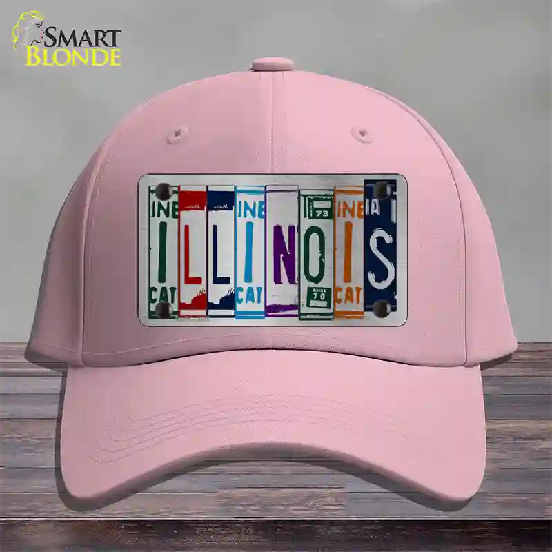 Illinois License Plate Art Novelty License Plate Hat Cotton / Pink