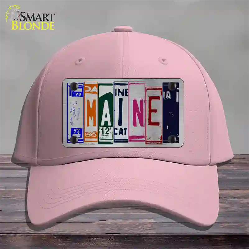 Maine License Plate Art Novelty License Plate Hat Cotton / Pink