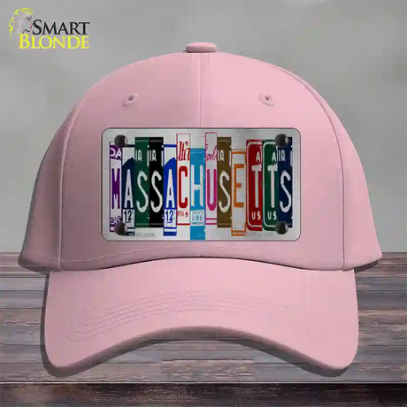 Massachusetts License Plate Art Novelty License Plate Hat Cotton / Pink