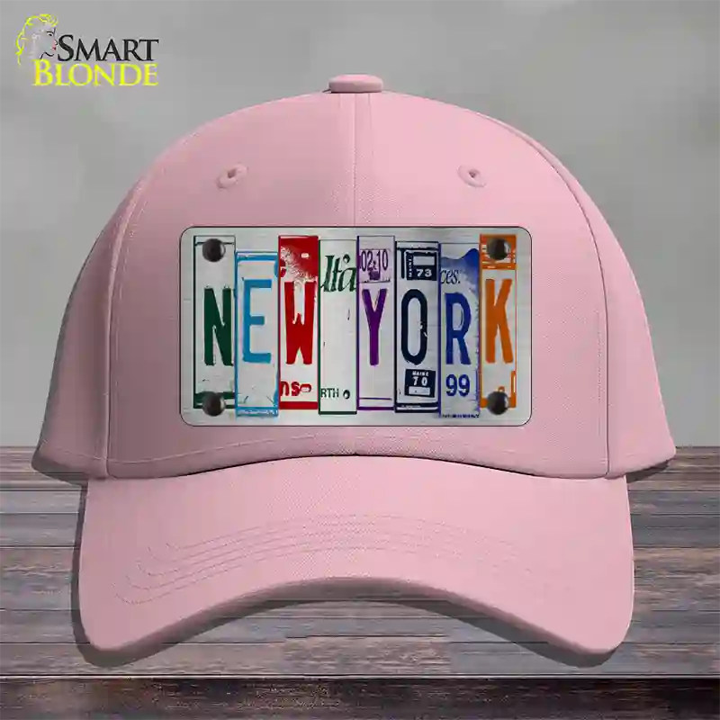 New York License Plate Art Novelty License Plate Hat Cotton / Pink