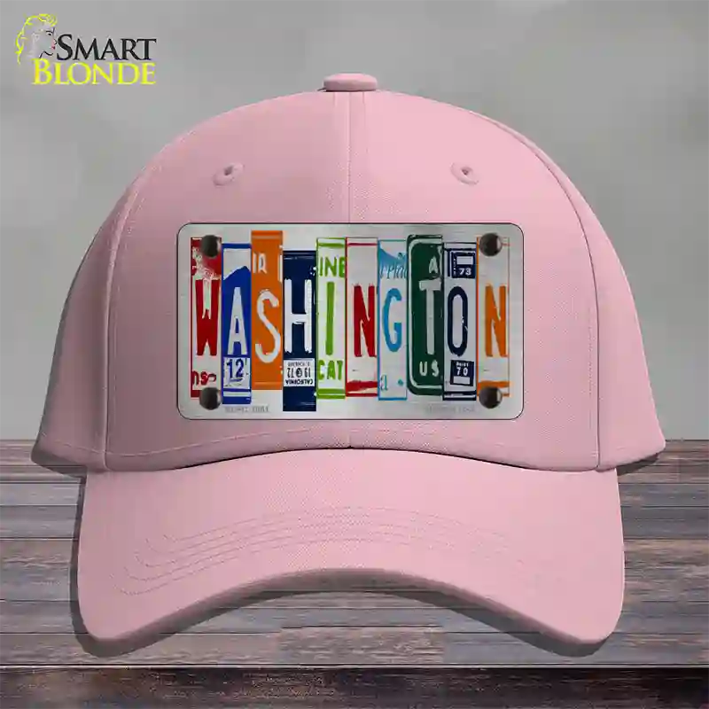 Washington License Plate Art Novelty License Plate Hat Cotton / Pink