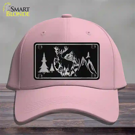 Elk Black Brushed Chrome Novelty License Plate Hat Cotton / Pink