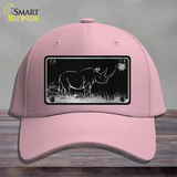 Rhino Black Brushed Chrome Novelty License Plate Hat Cotton / Pink