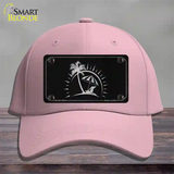 Beach Design Black Brushed Chrome Novelty License Plate Hat Cotton / Pink