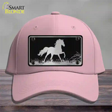 Horse Black Brushed Chrome Novelty License Plate Hat Cotton / Pink