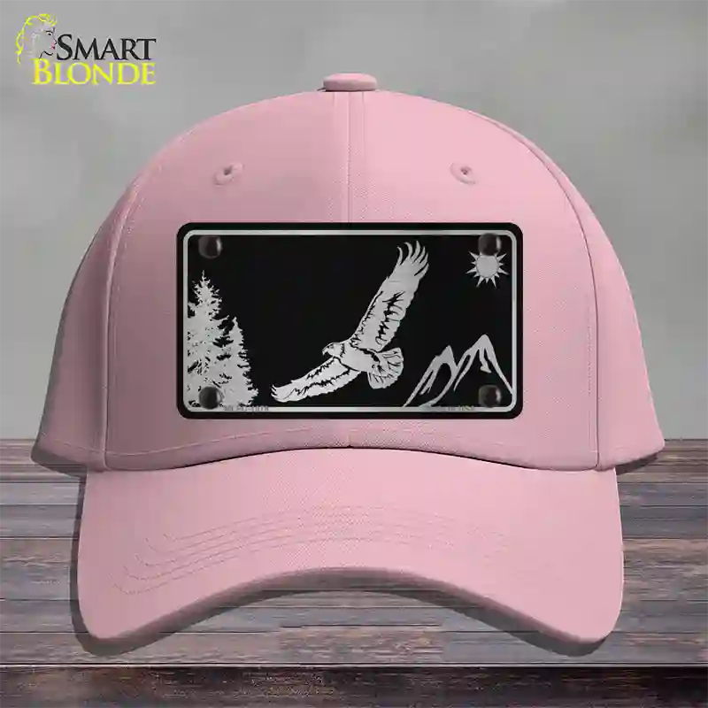 Eagle Black Brushed Chrome Novelty License Plate Hat Cotton / Pink