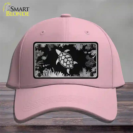 Turtle Black Brushed Chrome Novelty License Plate Hat Cotton / Pink